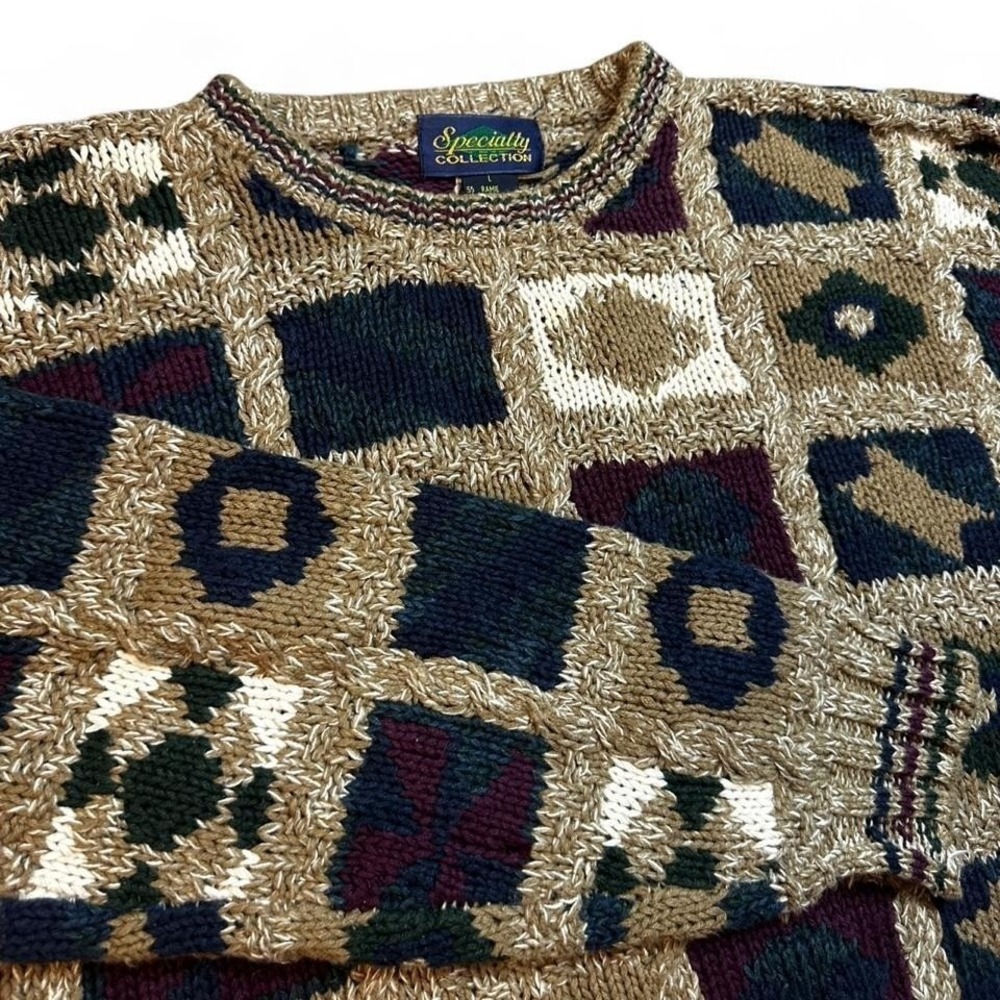 Vintage knitted grandpa grunge crewneck sweater‎ size large